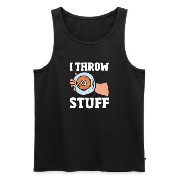 Diskus Diskuswurf Leichtathlet Sportler Geschenk - Männer Premium Bio Tank Top - Schwarz - Vorne - AI Model Male 178 light (178cm)