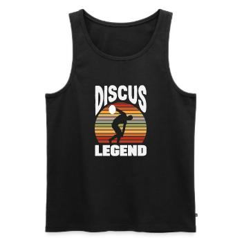 Diskus Diskuswurf Leichtathlet Sportler Geschenk - Männer Premium Bio Tank Top - Schwarz - Vorne - AI Model Male 178 light (178cm)