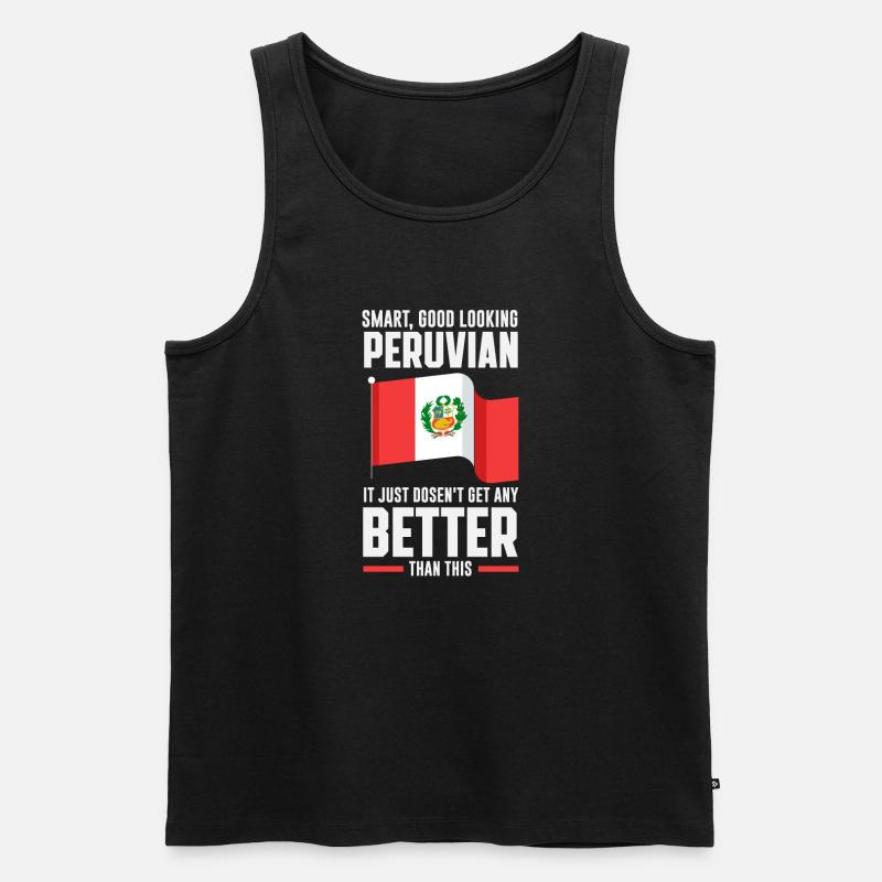 Peru Peruaner Geschenk - Männer Premium Bio Tank Top - Schwarz