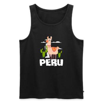 Peru Peruaner Geschenk - Männer Premium Bio Tank Top - Schwarz - Vorne - AI Model Male 178 light (178cm)