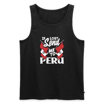 Peru Peruaner Geschenk - Männer Premium Bio Tank Top - Schwarz - Vorne - AI Model Male 178 light (178cm)