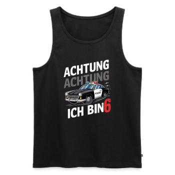 Achtung Ich Bin 6 Polizei 6. Geburtstag - Männer Premium Bio Tank Top - Schwarz - Vorne - Michal (187cm)