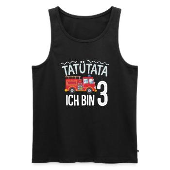 3e anniversaire de la brigade de pompiers de Tatütata - Débardeur bio Premium Homme - noir - Devant - Michal (187cm)