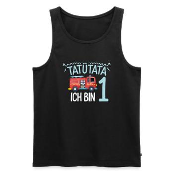 Tatütata Fire Brigade 1st Birthday - Men's Premium Organic Tank Top - black - Front - Michal (187cm)