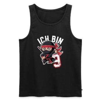 This Little Ninja Is 9 Birthday T-Shirt - Men's Premium Organic Tank Top - black - Front - Michal (187cm)