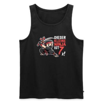 This Little Ninja Is 7 Birthday Shirt - Men's Premium Organic Tank Top - black - Front - Michal (187cm)