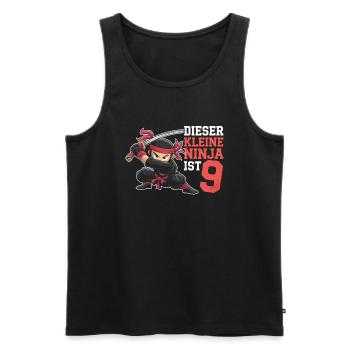 This Little Ninja Is 9 Birthday T-Shirt - Men's Premium Organic Tank Top - black - Front - Michal (187cm)