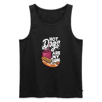Hot Dogs Are My Thing Slogan - Men's Premium Organic Tank Top - black - Front - Michal (187cm)