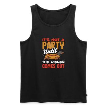 Es Ist Keine Party Ohne Hot Dog Spaß - Männer Premium Bio Tank Top - Schwarz - Vorne - Michal (187cm)