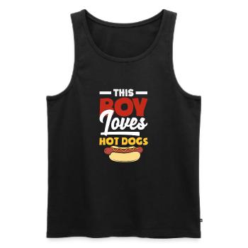 This Boy Loves Hot Dogs - Men's Premium Organic Tank Top - black - Front - AI Model Male 178 light (178cm)