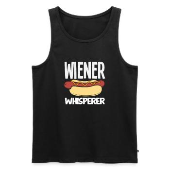 Viennese Whisperer Hot Dog Lover - Men's Premium Organic Tank Top - black - Front - Michal (187cm)