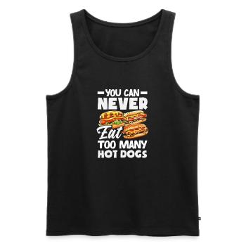 Never eat too many hot dogs - Men's Premium Organic Tank Top - black - Front - Michal (187cm)