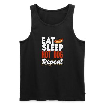 Eat Sleep Hot Dog Repeat Fun - Men's Premium Organic Tank Top - black - Front - AI Model Male 178 light (178cm)