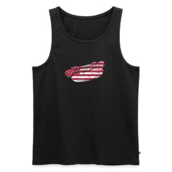 Hot-dogs américains Flag Design Fun - Débardeur bio Premium Homme - noir - Devant - Michal (187cm)