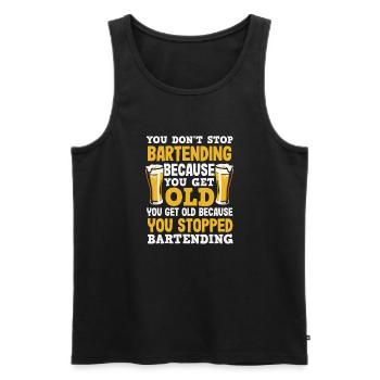 Lustiger Barkeeper Spruch Barkeeper Geschenk - Männer Premium Bio Tank Top - Schwarz - Vorne - Michal (187cm)
