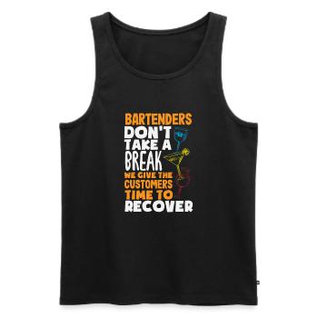 Funny Bartender Saying Bartender Gift - Men's Premium Organic Tank Top - black - Front - AI Model Male 178 light (178cm)