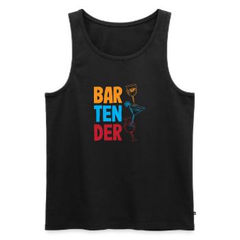 Funny Bartender Saying Bartender Gift - Men's Premium Organic Tank Top - black - Front - AI Model Male 178 light (178cm)