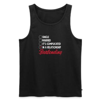 Funny Bartender Saying Bartender Gift - Men's Premium Organic Tank Top - black - Front - AI Model Male 178 light (178cm)