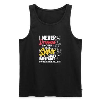 Funny Bartender Saying Bartender Gift - Men's Premium Organic Tank Top - black - Front - Michal (187cm)