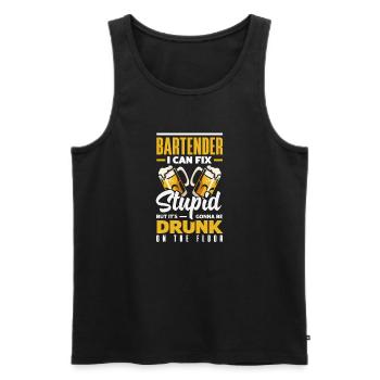 Lustiger Barkeeper Spruch Barkeeper Geschenk - Männer Premium Bio Tank Top - Schwarz - Vorne - Michal (187cm)