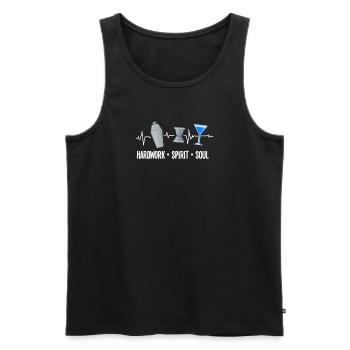 Barman drôle disant cadeau de barman - Débardeur bio Premium Homme - noir - Devant - Michal (187cm)
