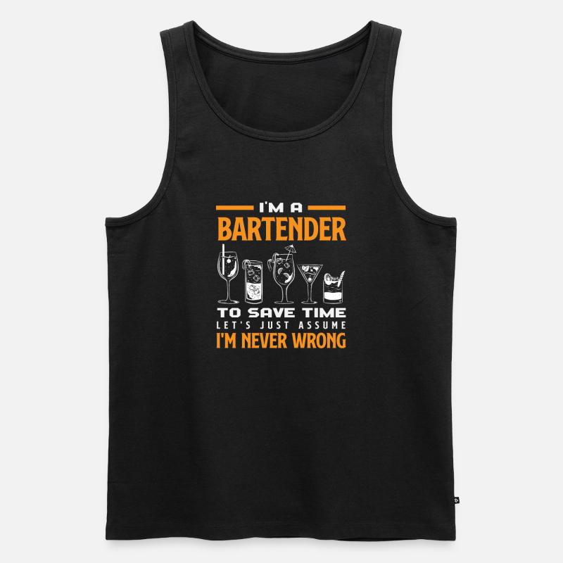 Funny Bartender Saying Bartender Gift - Men's Premium Organic Tank Top - black