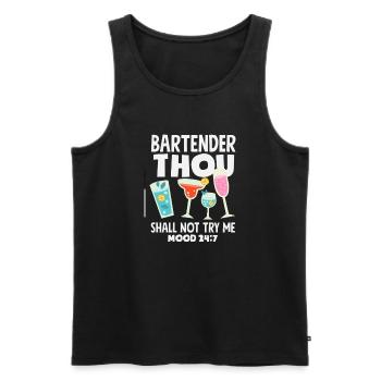 Barman drôle disant cadeau de barman - Débardeur bio Premium Homme - noir - Devant - Michal (187cm)