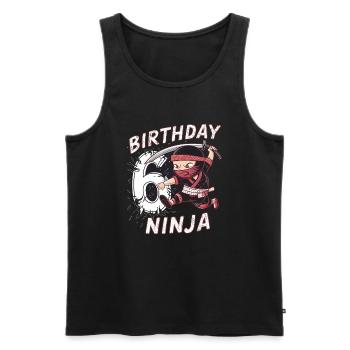 This Little Ninja Is 6 Birthday Shirt - Men's Premium Organic Tank Top - black - Front - Michal (187cm)