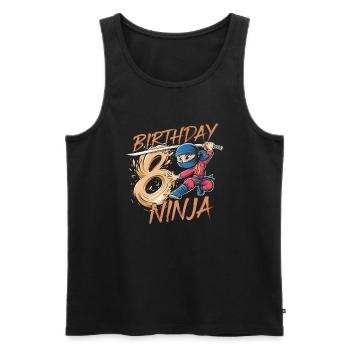 This Little Ninja Is 8 Birthday T-Shirt - Men's Premium Organic Tank Top - black - Front - Michal (187cm)