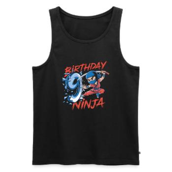 This Little Ninja Is 9 Birthday T-Shirt - Men's Premium Organic Tank Top - black - Front - Michal (187cm)