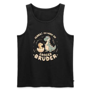 Je vais être un grand frère dinosaure dinosaure - Débardeur bio Premium Homme - noir - Devant - AI Model Male 178 light (178cm)