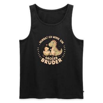 Je vais être un grand frère dinosaure dinosaure - Débardeur bio Premium Homme - noir - Devant - AI Model Male 178 light (178cm)