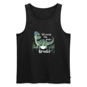 Je vais être un grand frère dinosaure dinosaure - Débardeur bio Premium Homme - noir - Devant - AI Model Male 178 light (178cm)