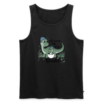 Je vais être un grand frère dinosaure dinosaure - Débardeur bio Premium Homme - noir - Devant - AI Model Male 178 light (178cm)