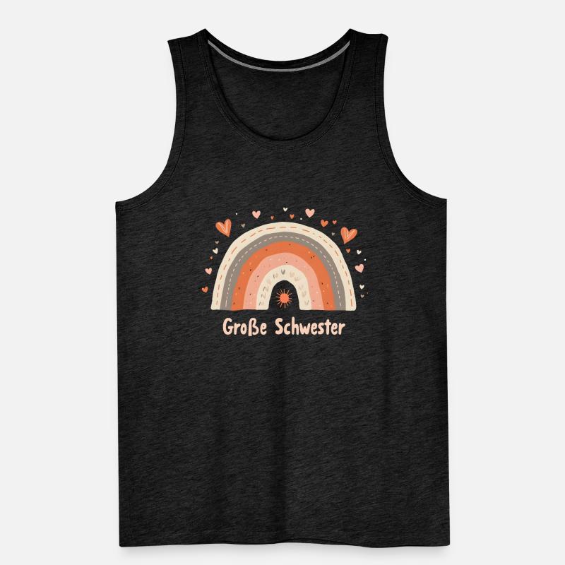 Große Schwester Regenbogen Boho Männer Premium Bio Tank Top