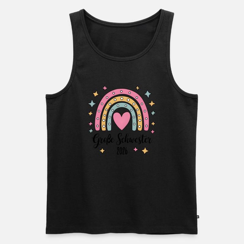 Große Schwester 2026 Regenbogen - Männer Premium Bio Tank Top - Schwarz