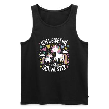 Ich werde eine große Schwester Einhorn - Männer Premium Bio Tank Top - Schwarz - Vorne - Michal (187cm)