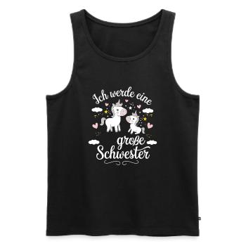 Ich werde eine große Schwester Einhorn - Männer Premium Bio Tank Top - Schwarz - Vorne - Michal (187cm)