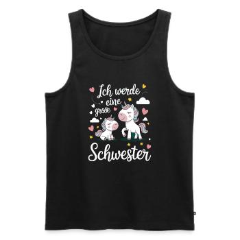 Ich werde eine große Schwester Einhorn - Männer Premium Bio Tank Top - Schwarz - Vorne - Michal (187cm)