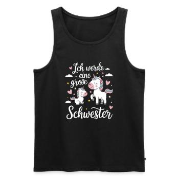 Ich werde eine große Schwester Einhorn - Männer Premium Bio Tank Top - Schwarz - Vorne - Michal (187cm)