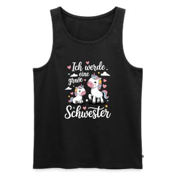 Ich werde eine große Schwester Einhorn - Männer Premium Bio Tank Top - Schwarz - Vorne - Michal (187cm)