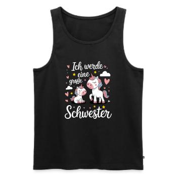Ich werde eine große Schwester Einhorn - Männer Premium Bio Tank Top - Schwarz - Vorne - Michal (187cm)