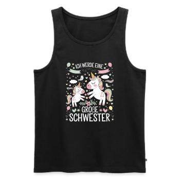 Ich werde eine große Schwester Einhorn - Männer Premium Bio Tank Top - Schwarz - Vorne - Michal (187cm)