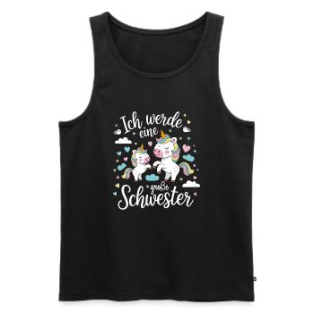 Ich werde eine große Schwester Einhorn - Männer Premium Bio Tank Top - Schwarz - Vorne - Michal (187cm)