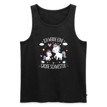 Ich werde eine große Schwester Einhorn - Männer Premium Bio Tank Top - Schwarz - Vorne - Michal (187cm)