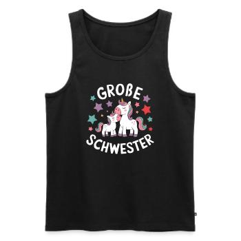 Ich werde eine große Schwester Einhorn - Männer Premium Bio Tank Top - Schwarz - Vorne - Michal (187cm)