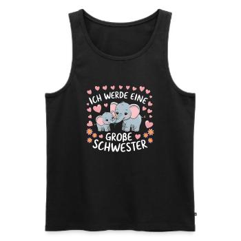 I'm going to be a big sister elephant - Men's Premium Organic Tank Top - black - Front - AI Model Male 178 light (178cm)