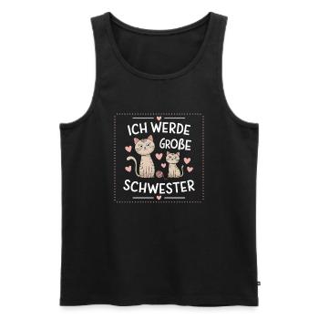 Ich werde eine große Schwester Katze Katzen - Männer Premium Bio Tank Top - Schwarz - Vorne - AI Model Male 178 light (178cm)