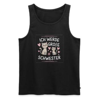Ich werde eine große Schwester Katze Katzen - Männer Premium Bio Tank Top - Schwarz - Vorne - AI Model Male 178 light (178cm)