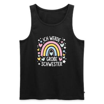 Je vais être grande sœur arc-en-ciel boho - Débardeur bio Premium Homme - noir - Devant - AI Model Male 178 light (178cm)